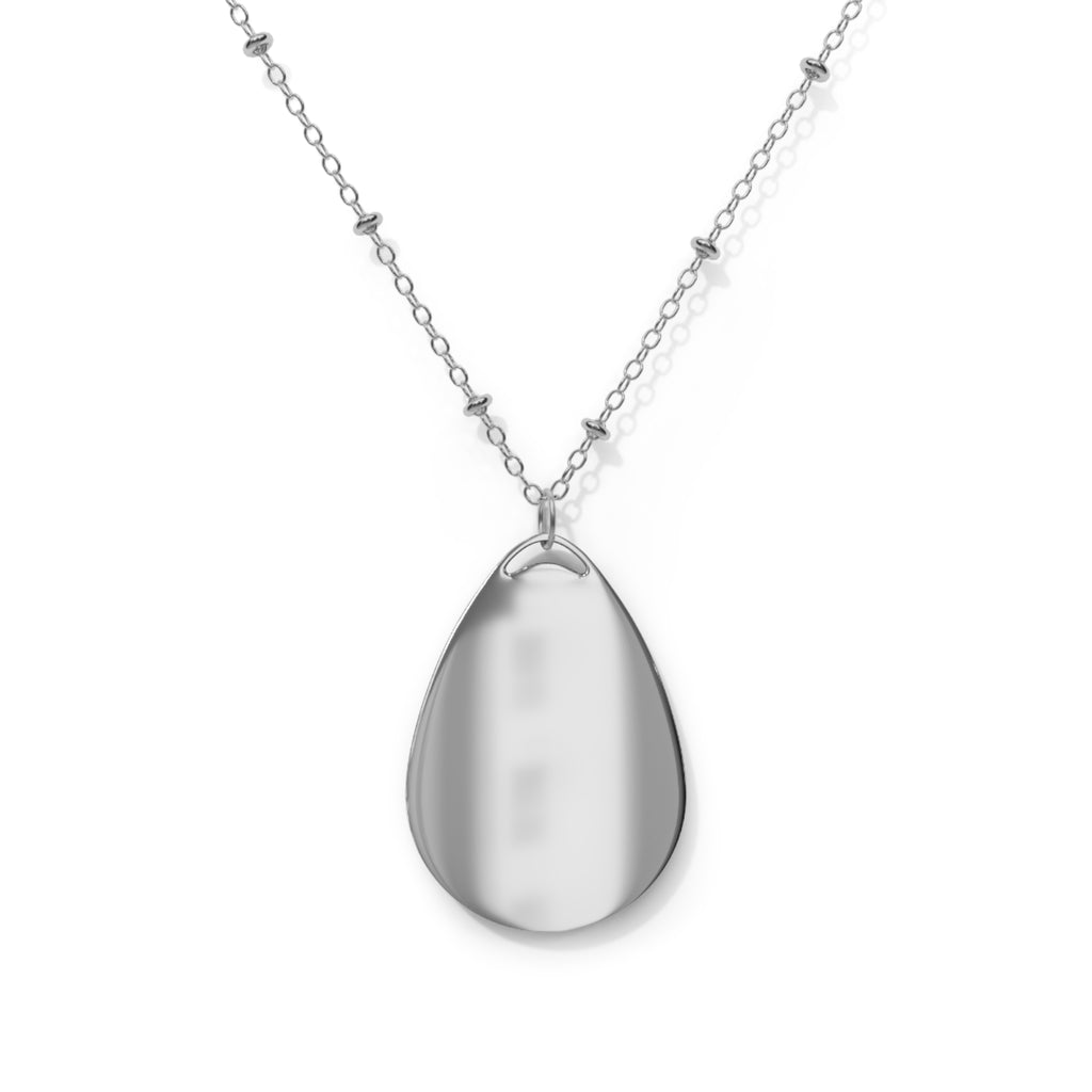 Personalized Oval Name Necklace — Arabic ‘Muhammad’ Pendant with Red Heart