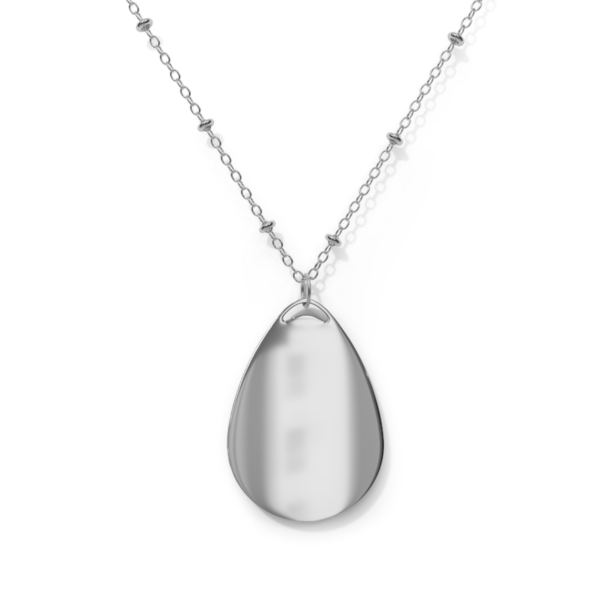 Personalized Oval Name Necklace — Arabic ‘Muhammad’ Pendant with Red Heart
